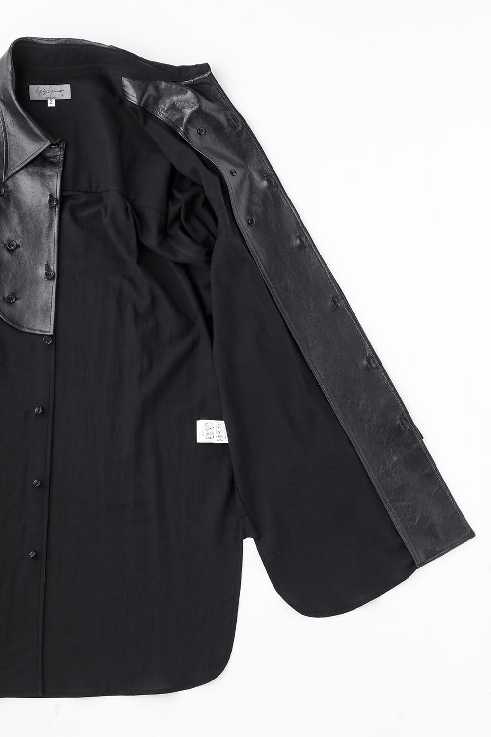 Leather Bosom Panel Blouse