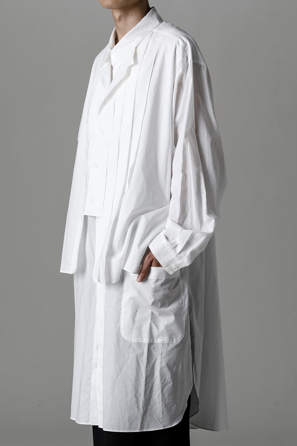 Front Double Pleats Big Blouse