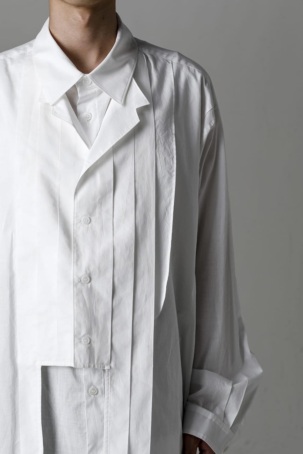 Front Double Pleats Big Blouse