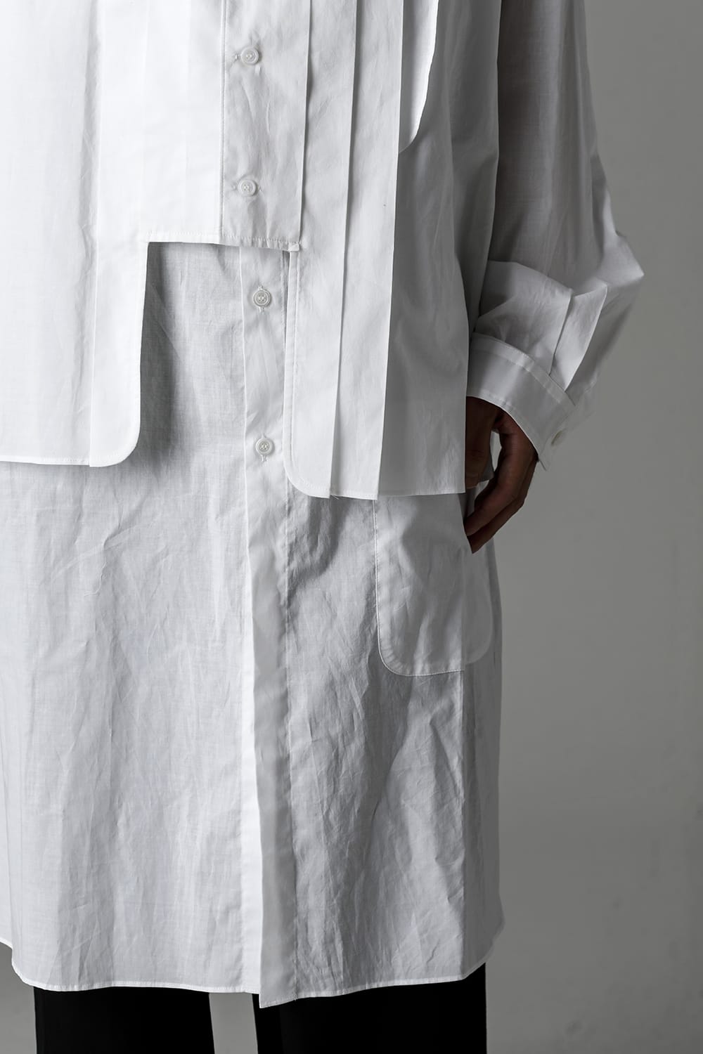 Front Double Pleats Big Blouse