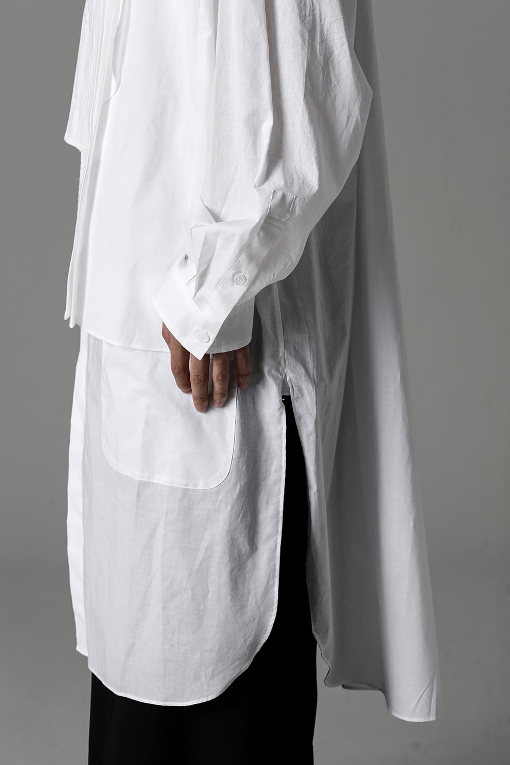 Front Double Pleats Big Blouse