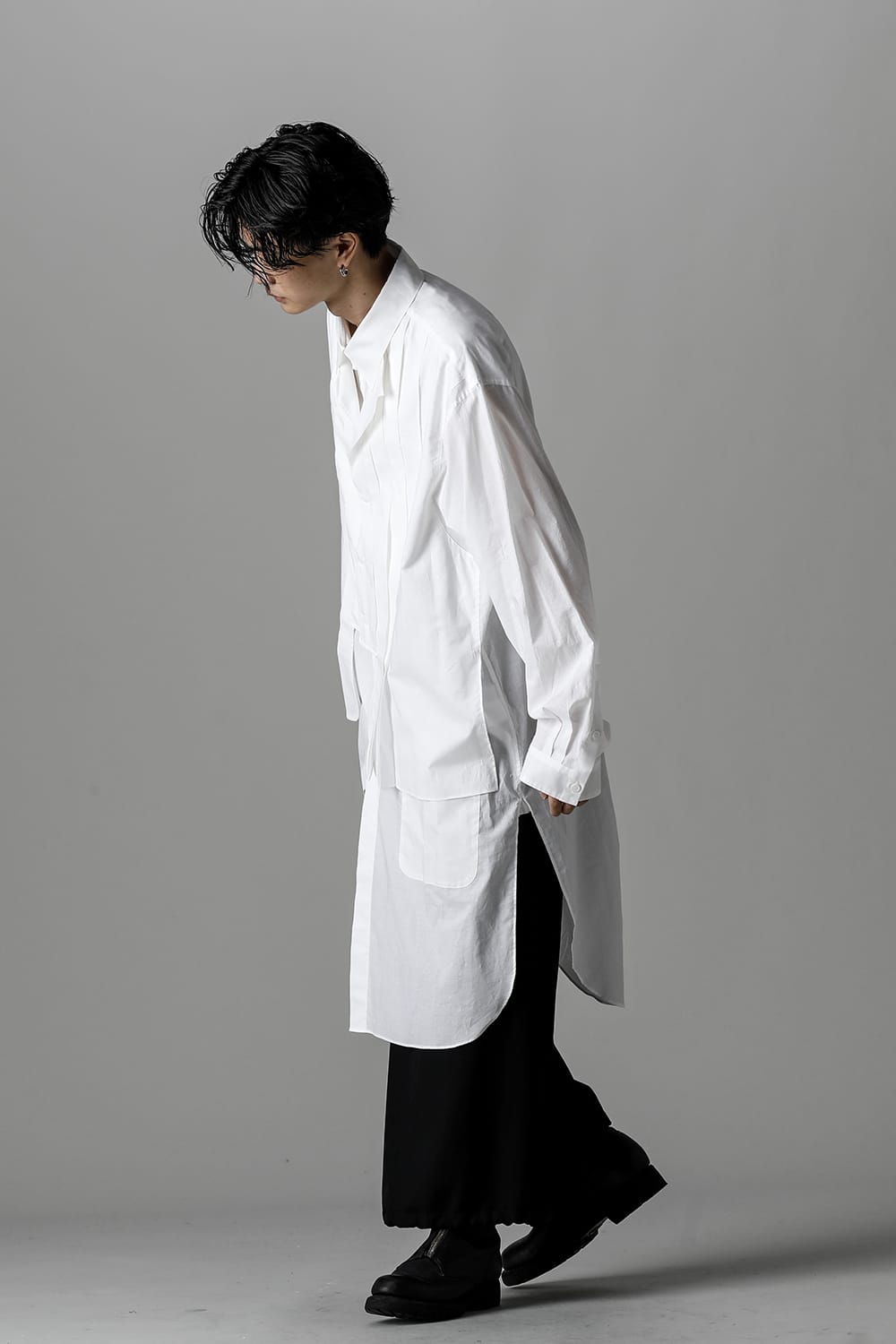 Front Double Pleats Big Blouse