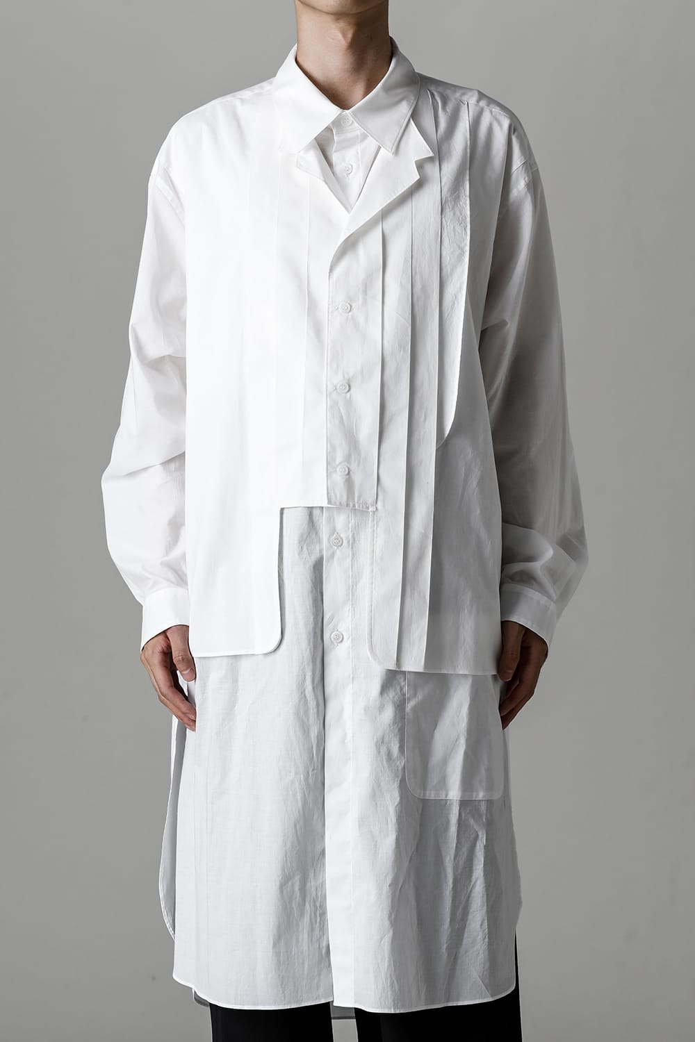 Front Double Pleats Big Blouse