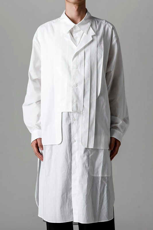 Front Double Pleats Big Blouse