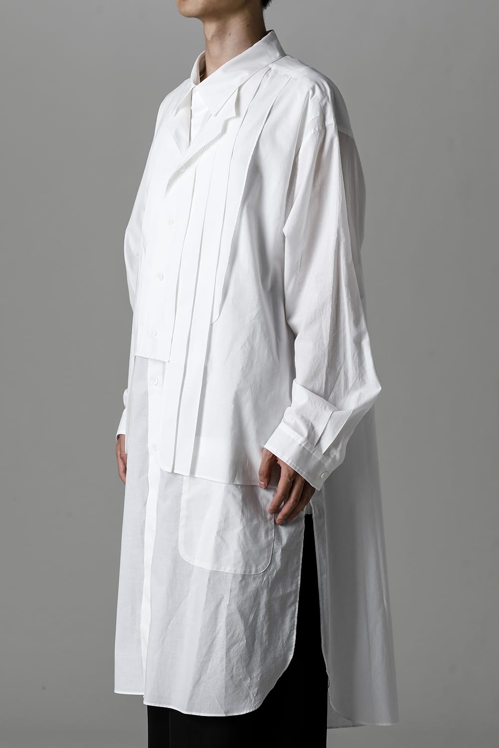 Front Double Pleats Big Blouse