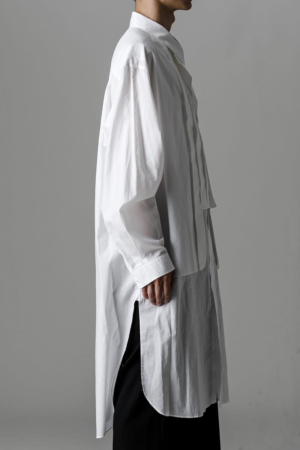 Front Double Pleats Big Blouse