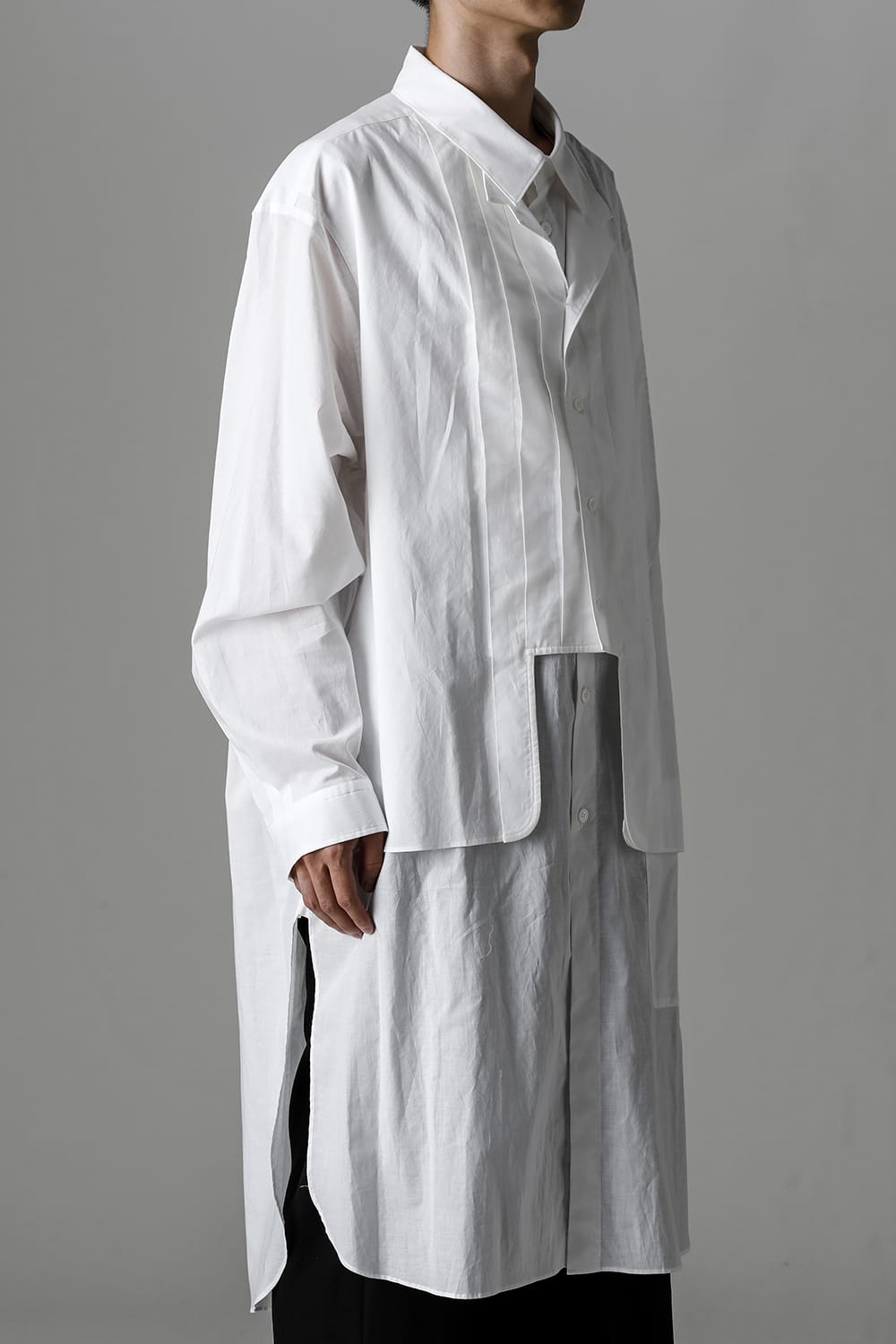 Front Double Pleats Big Blouse