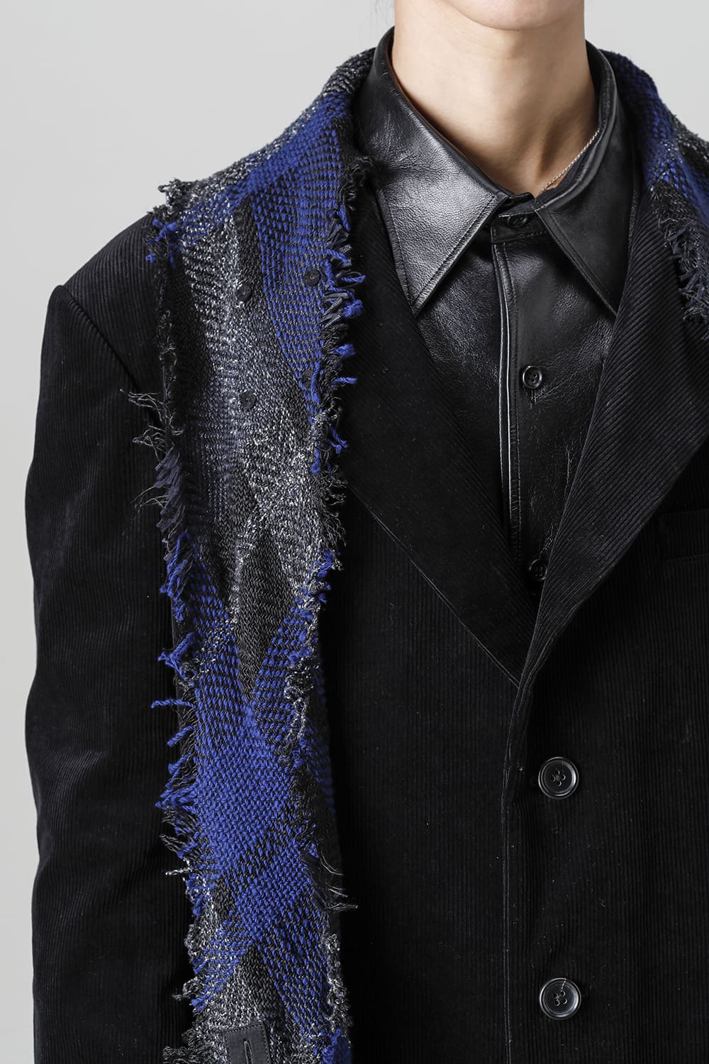 チェックストールジャケット