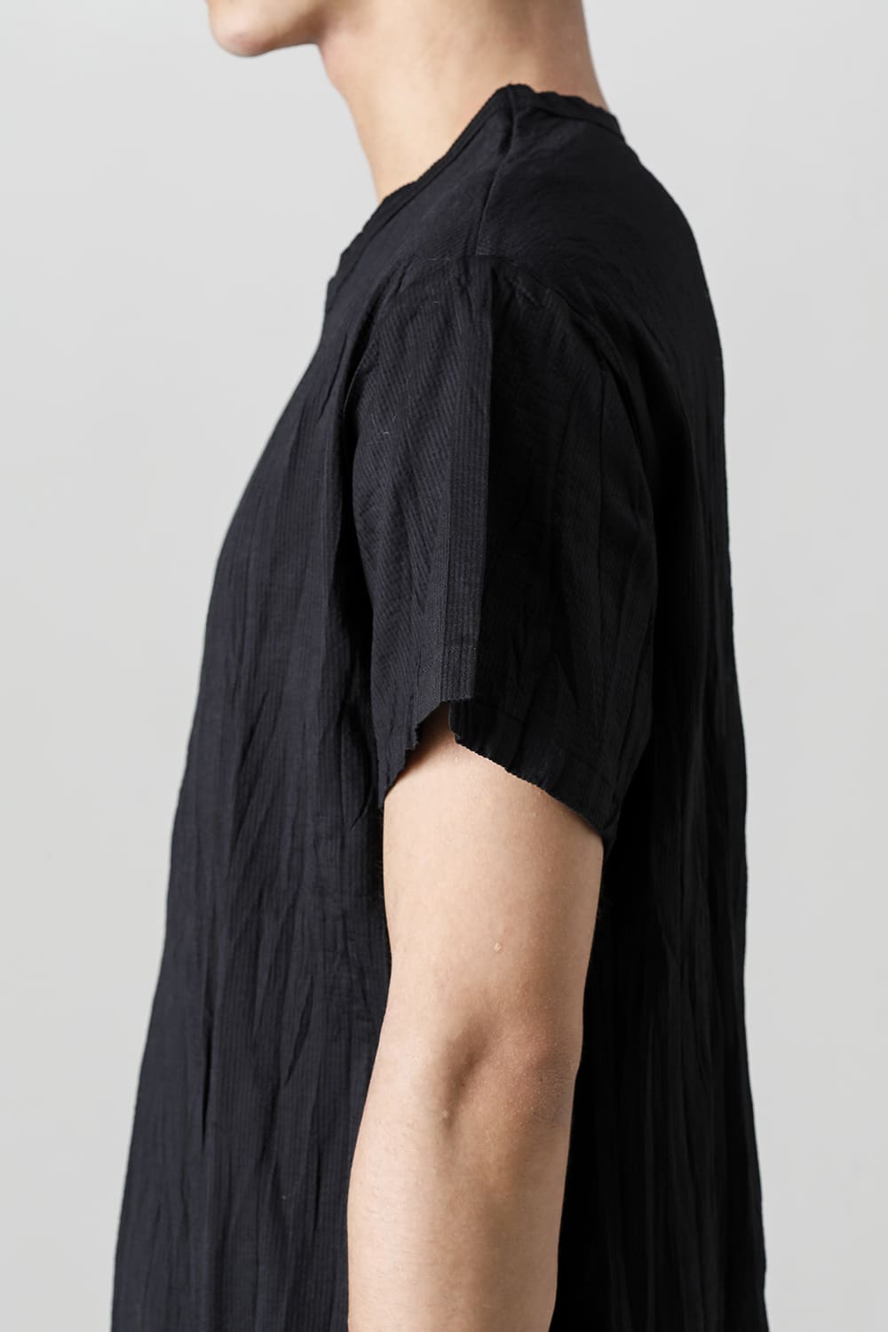 Wrinkled Short Sleeve Black