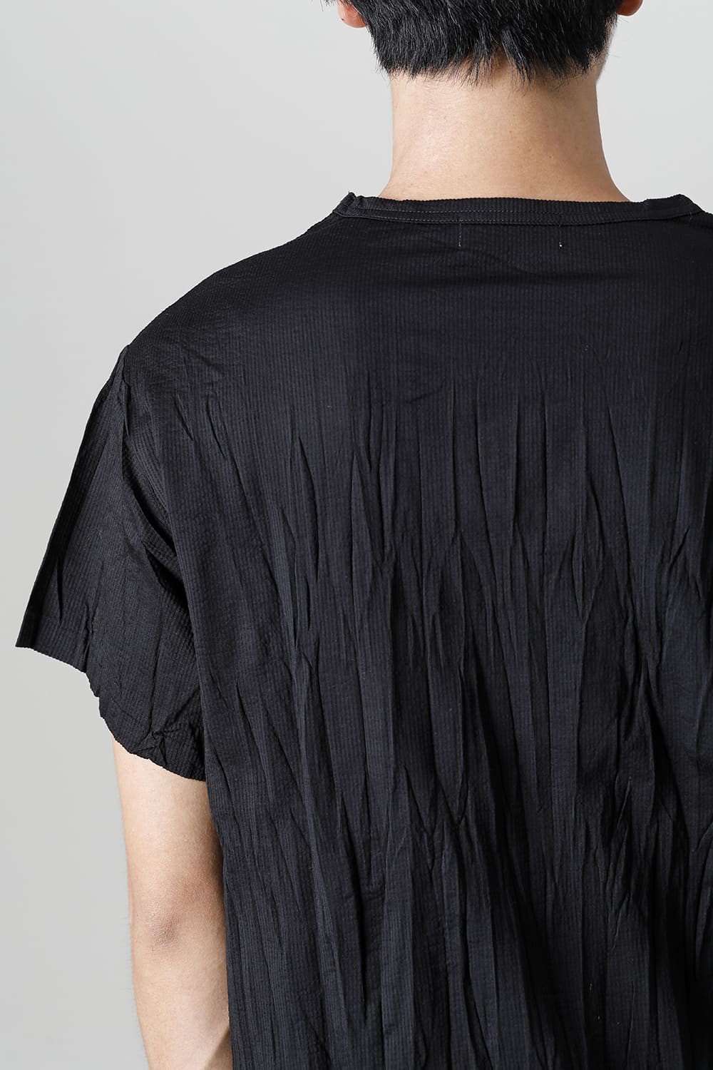 Wrinkled Short Sleeve Black