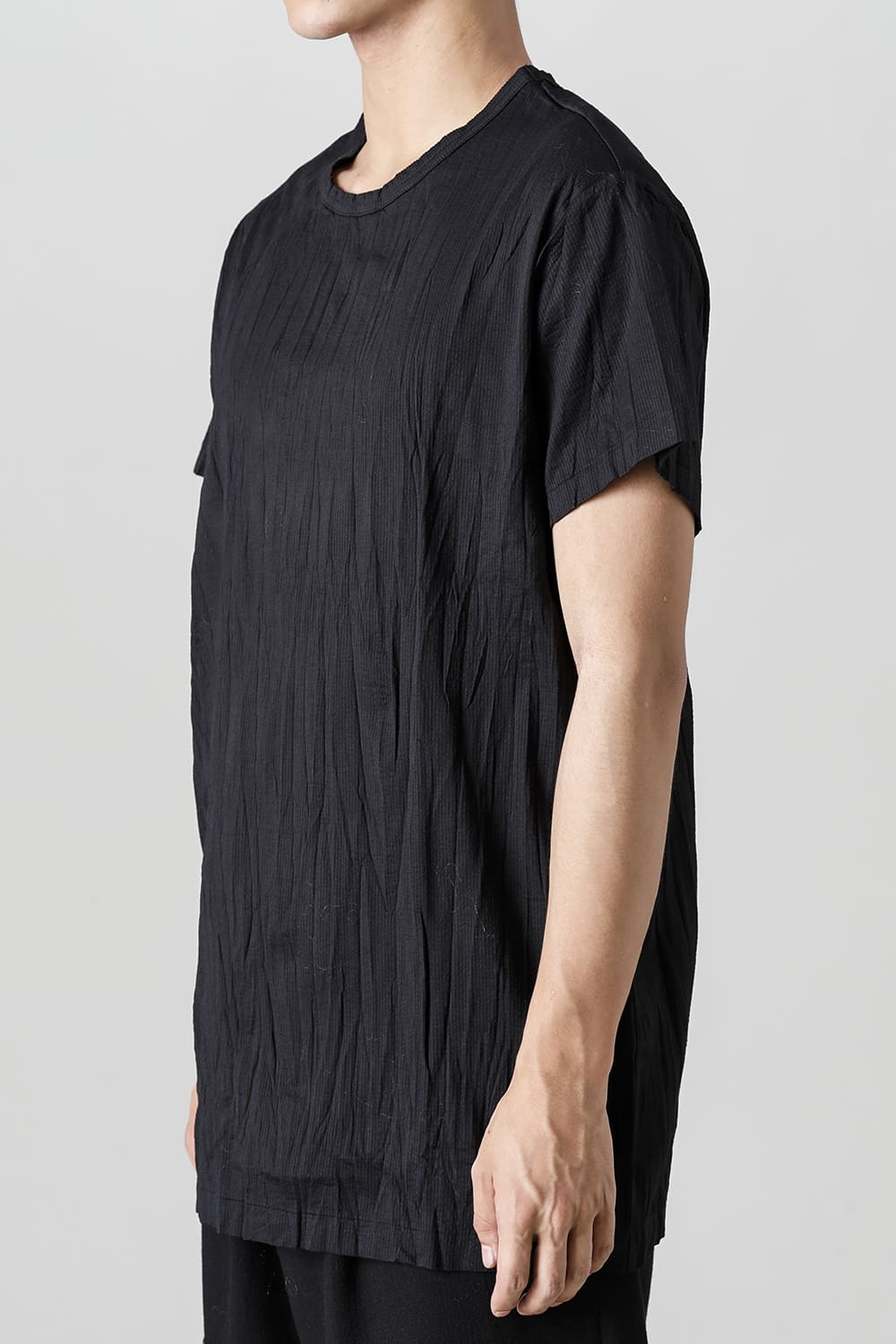 Wrinkled Short Sleeve Black