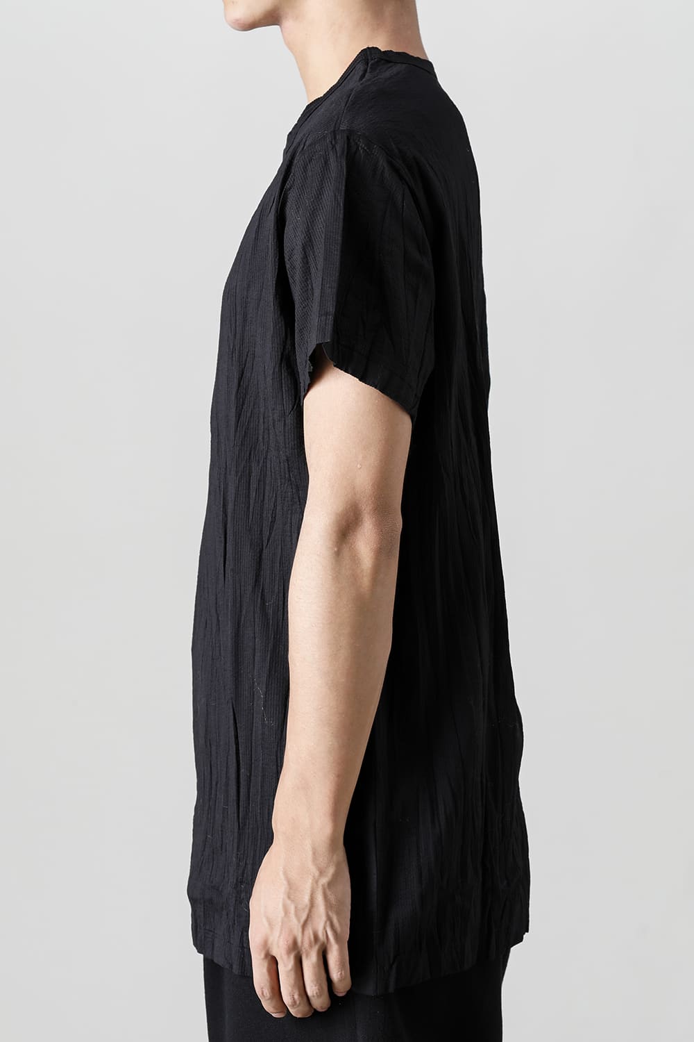 Wrinkled Short Sleeve Black