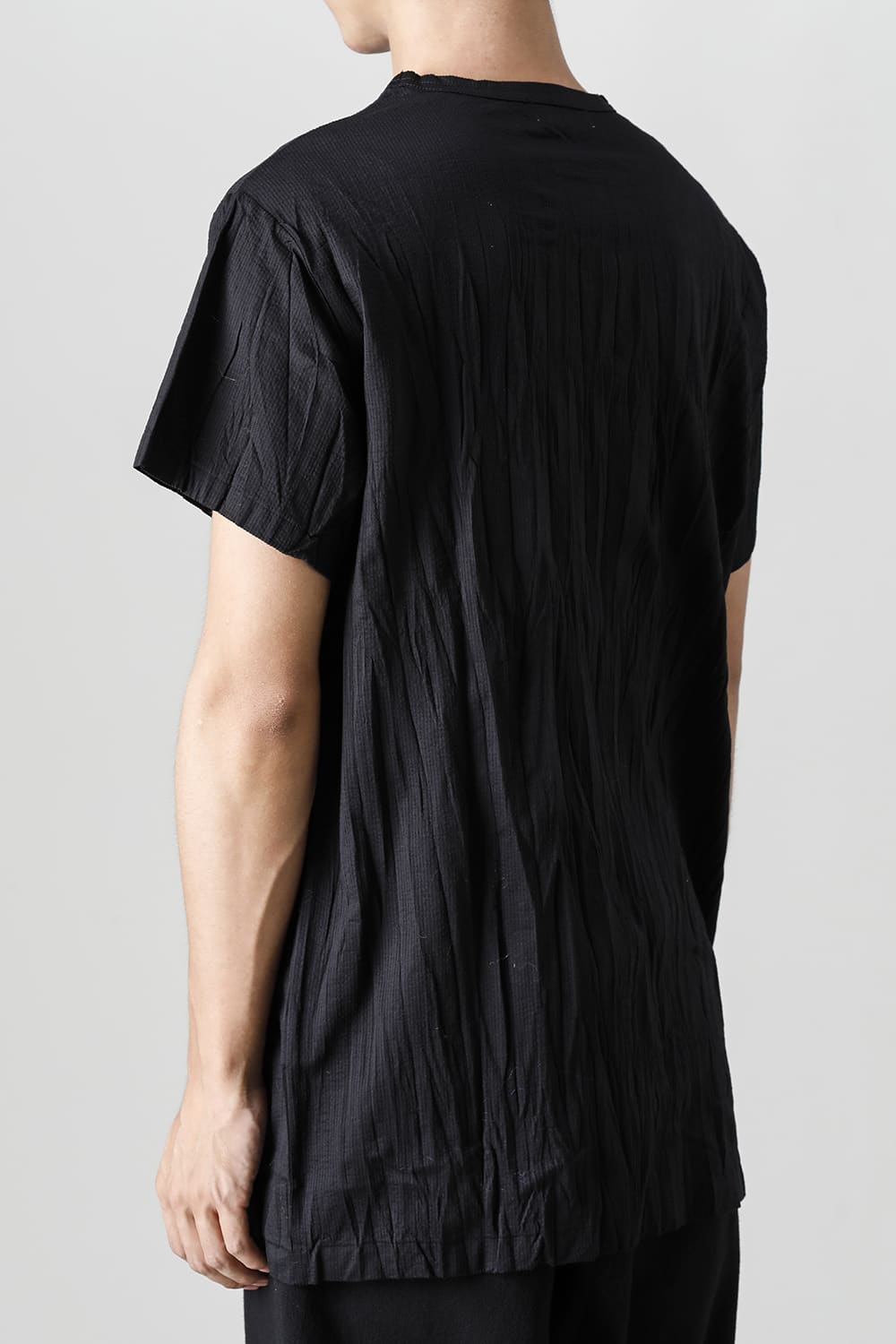 Wrinkled Short Sleeve Black