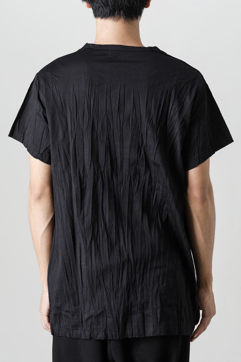 Wrinkled Short Sleeve Black