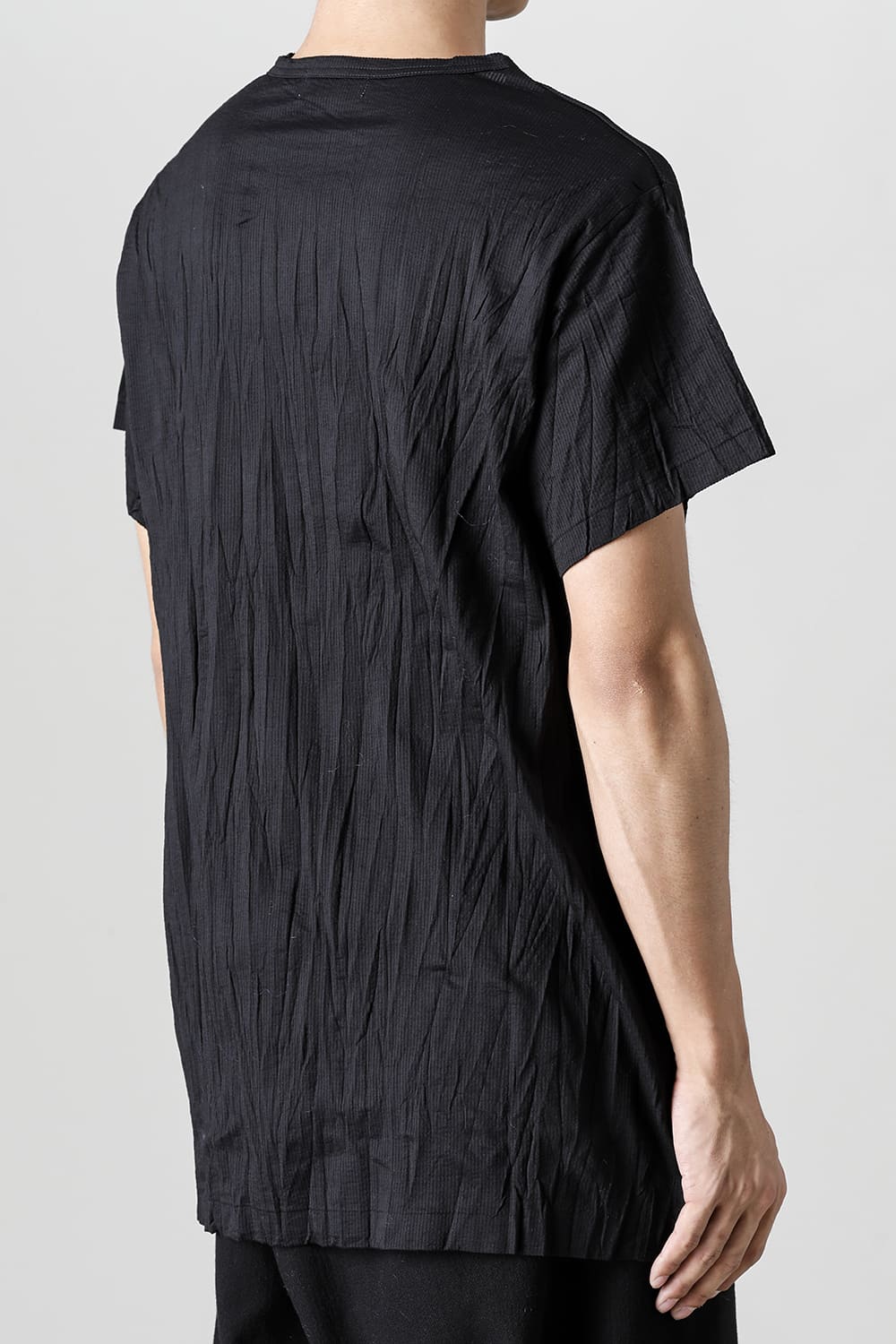 Wrinkled Short Sleeve Black