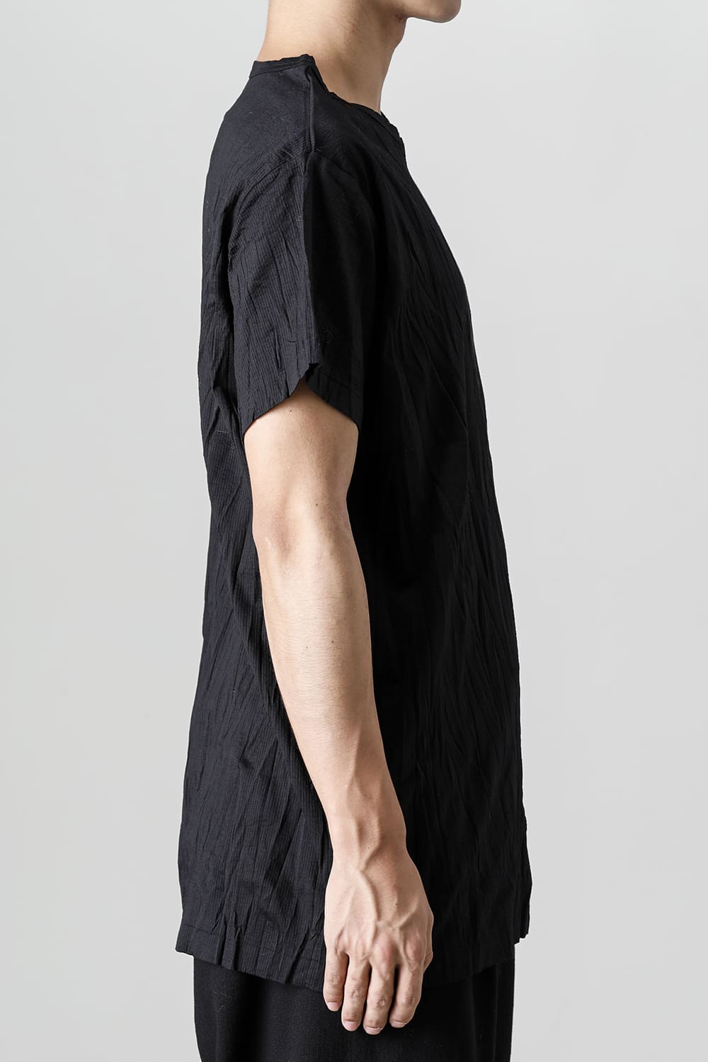 Wrinkled Short Sleeve Black