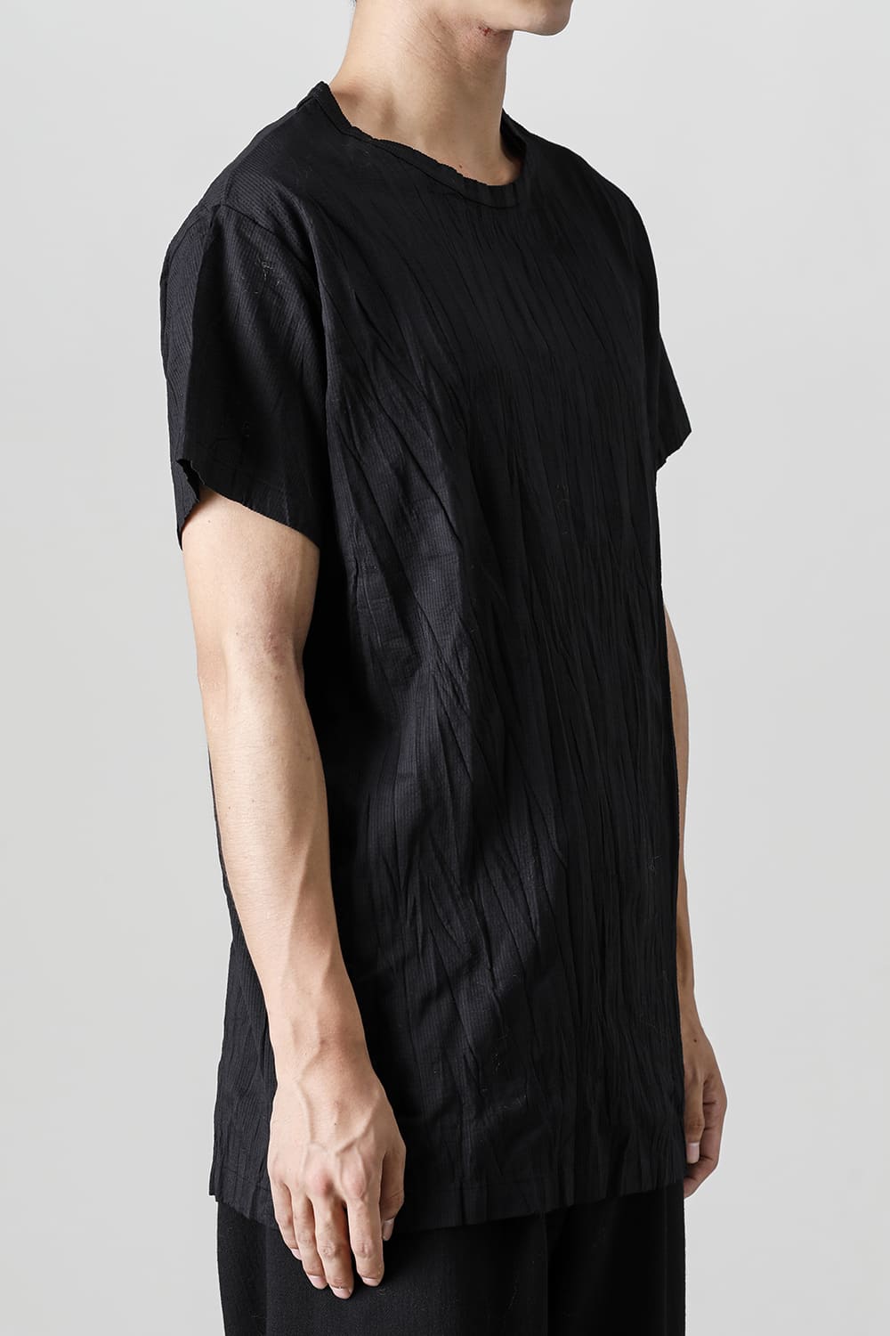 Wrinkled Short Sleeve Black