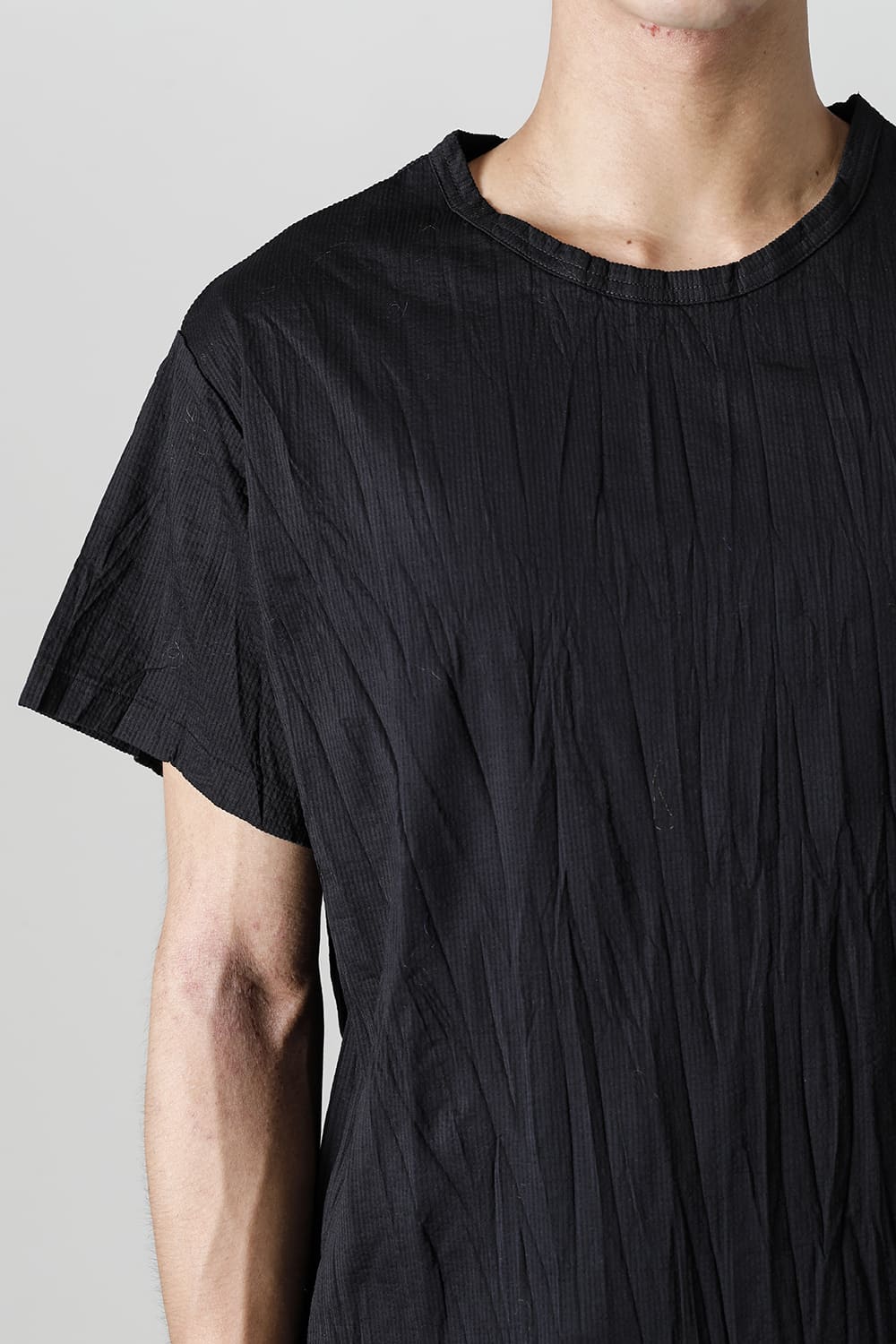 Wrinkled Short Sleeve Black