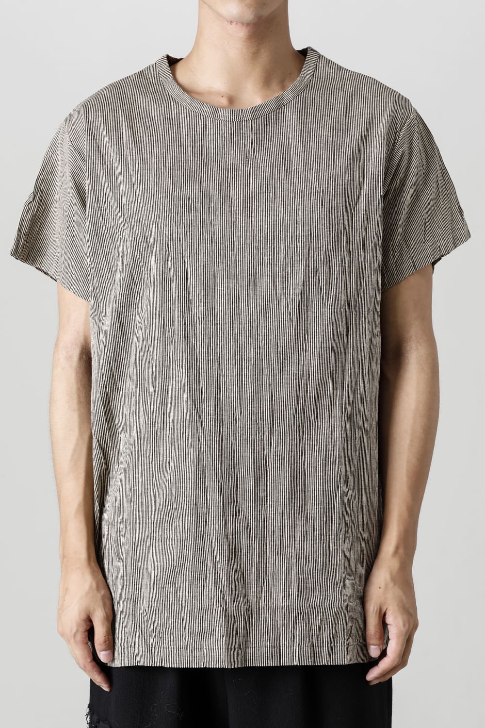 Wrinkled Short Sleeve Beige