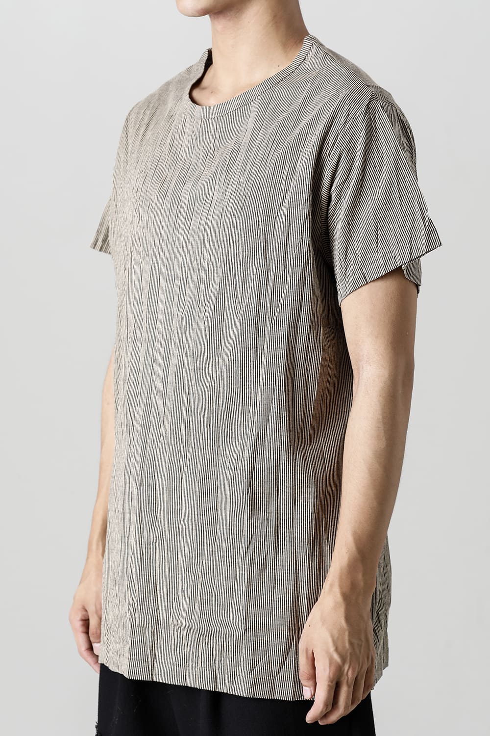 Wrinkled Short Sleeve Beige