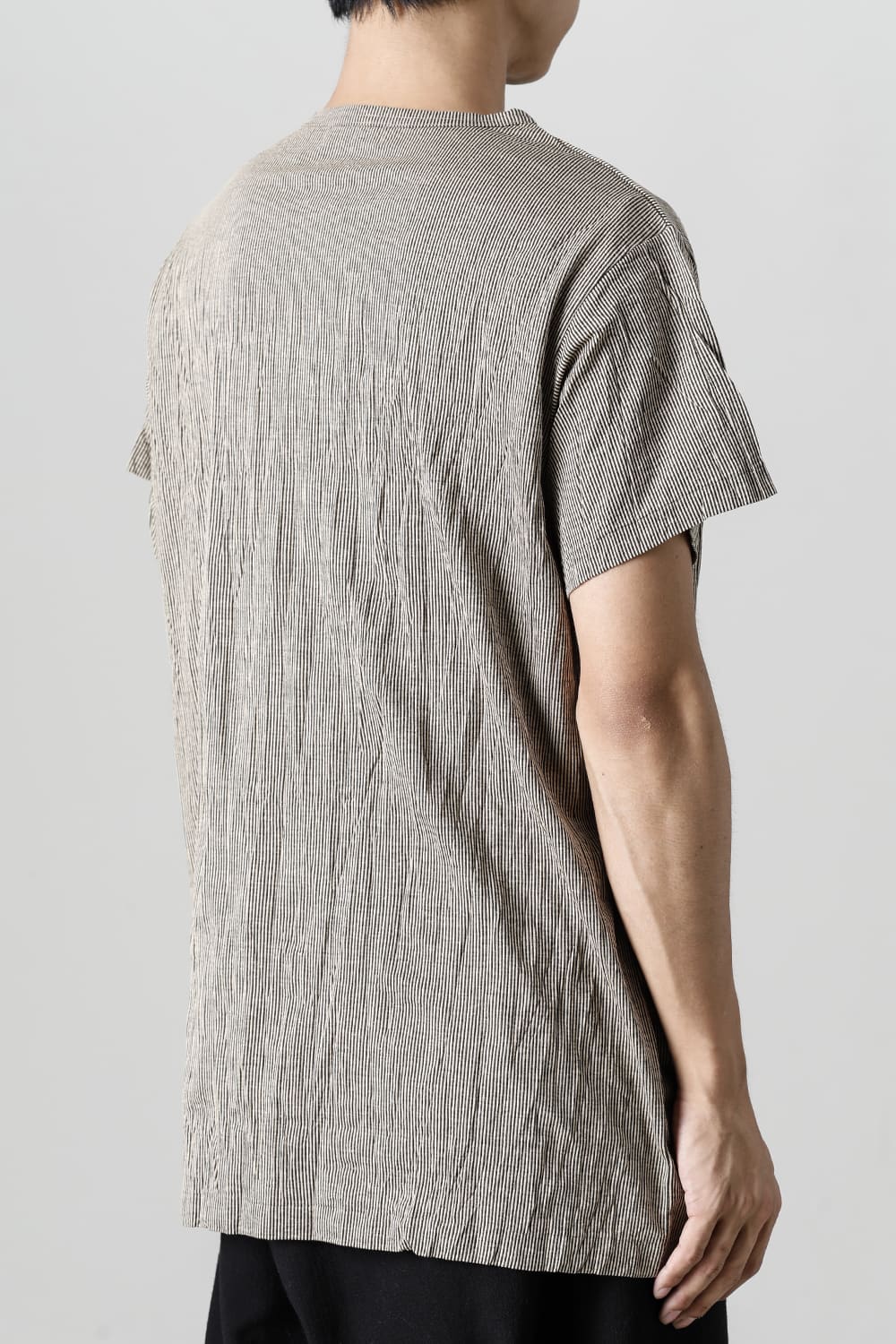 Wrinkled Short Sleeve Beige