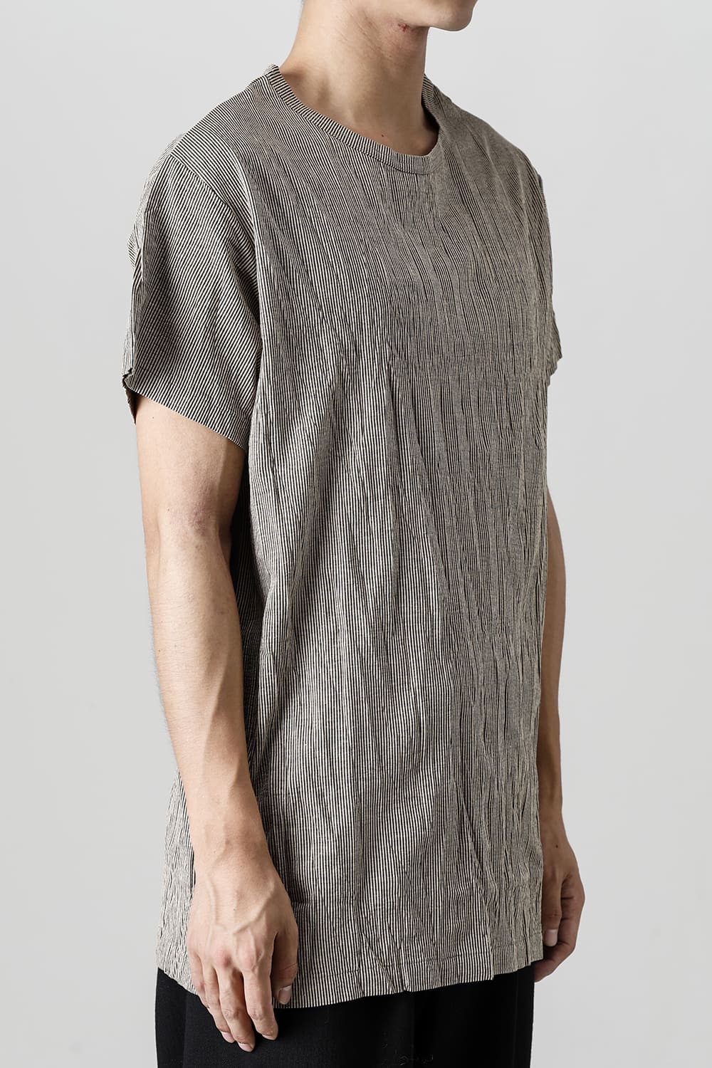 Wrinkled Short Sleeve Beige