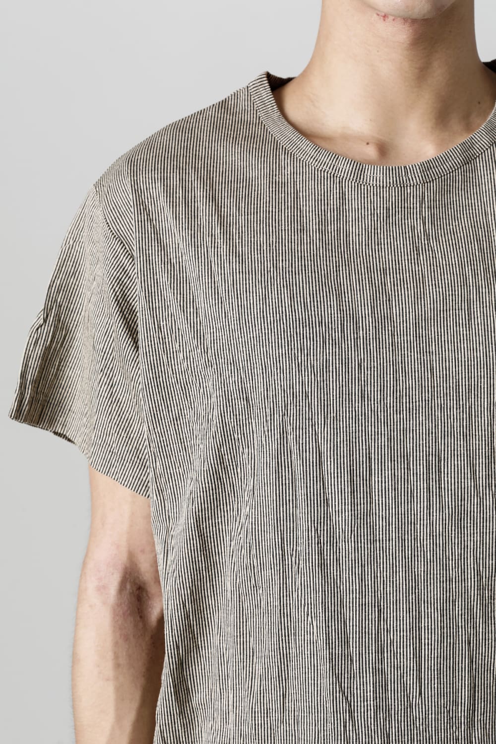 Wrinkled Short Sleeve Beige