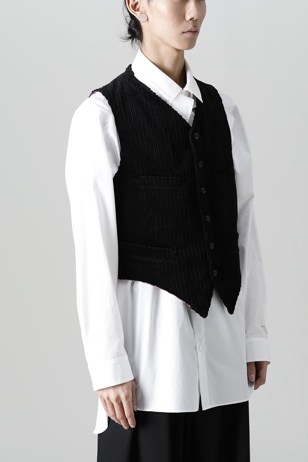 Patterned Hem Single Vest