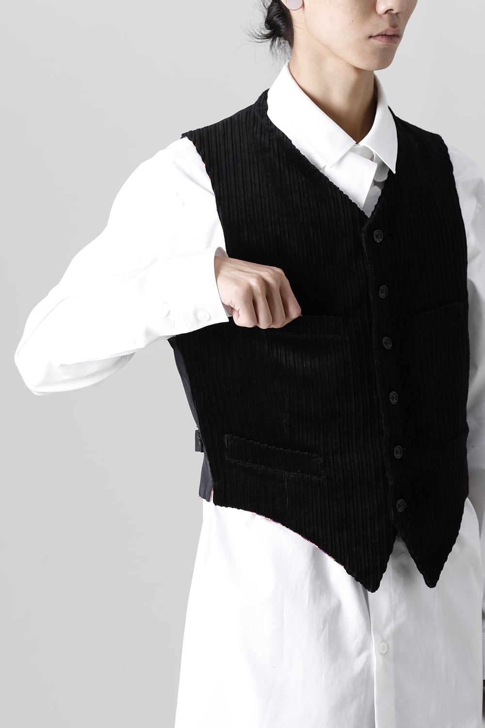 Patterned Hem Single Vest