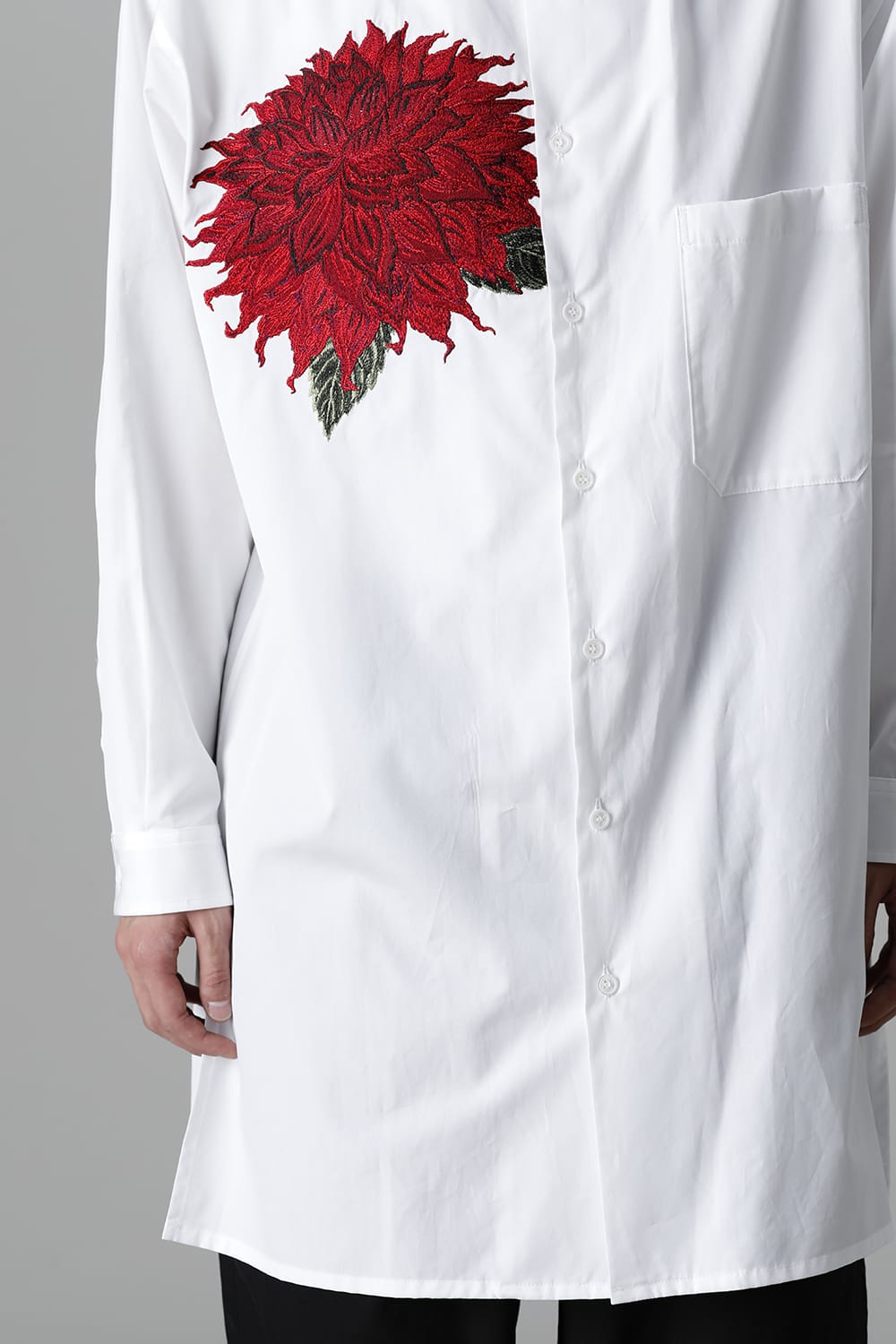 Dahlia Embroidery-Red Blouse