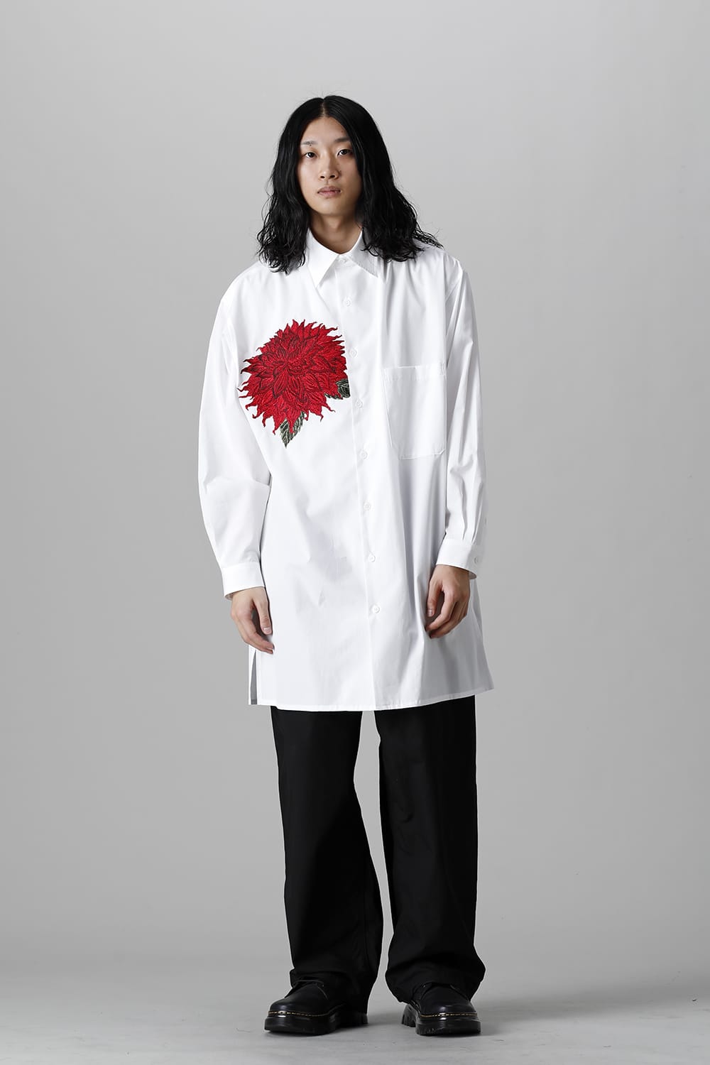 Dahlia Embroidery-Red Blouse