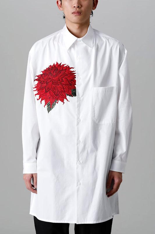 Dahlia Embroidery-Red Blouse
