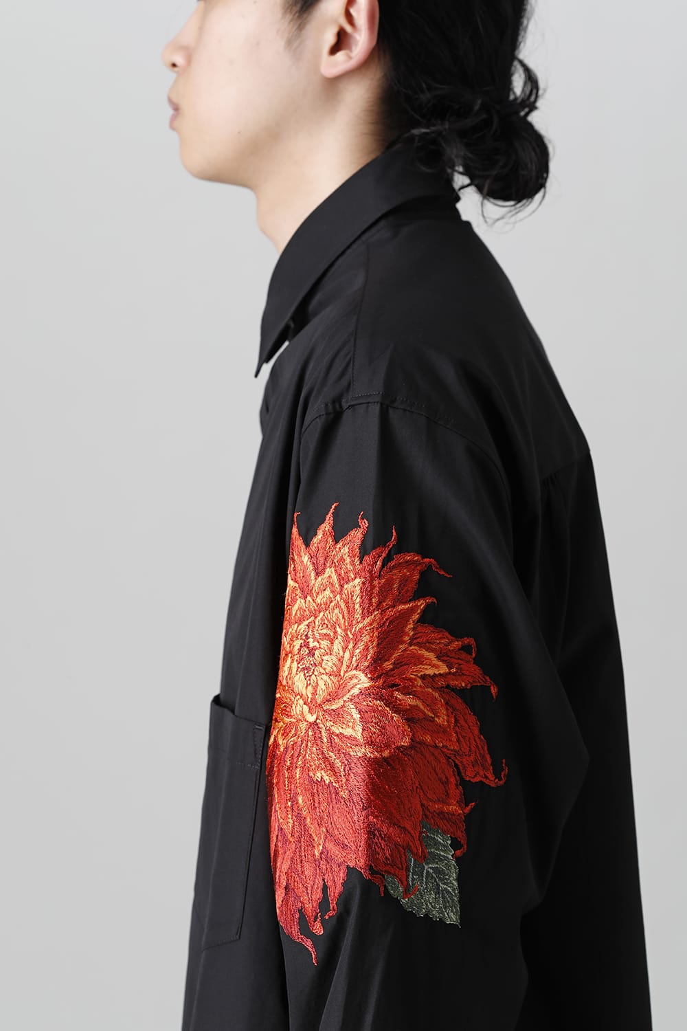 Dahlia Embroidery-Orange Blouse
