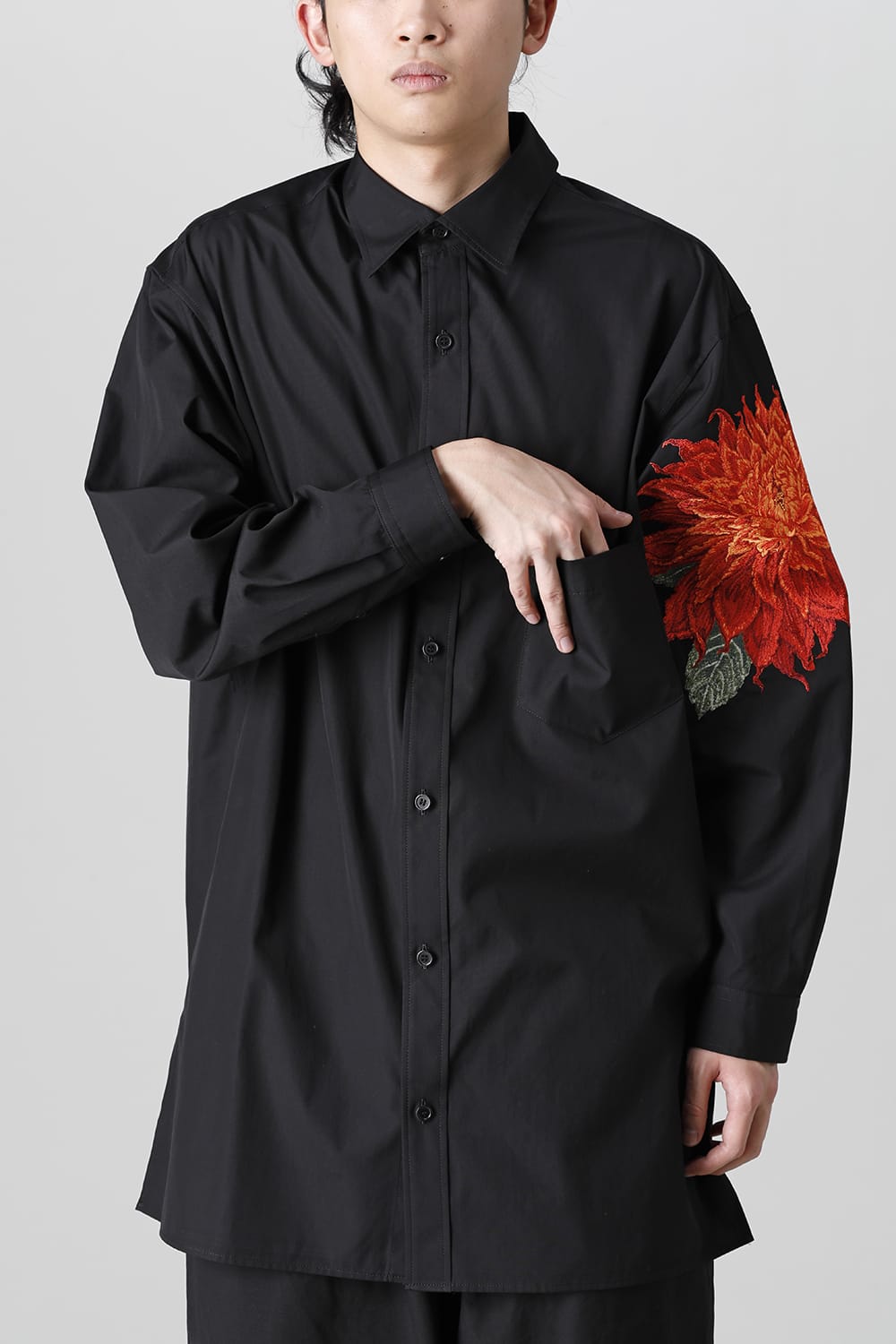 Dahlia Embroidery-Orange Blouse