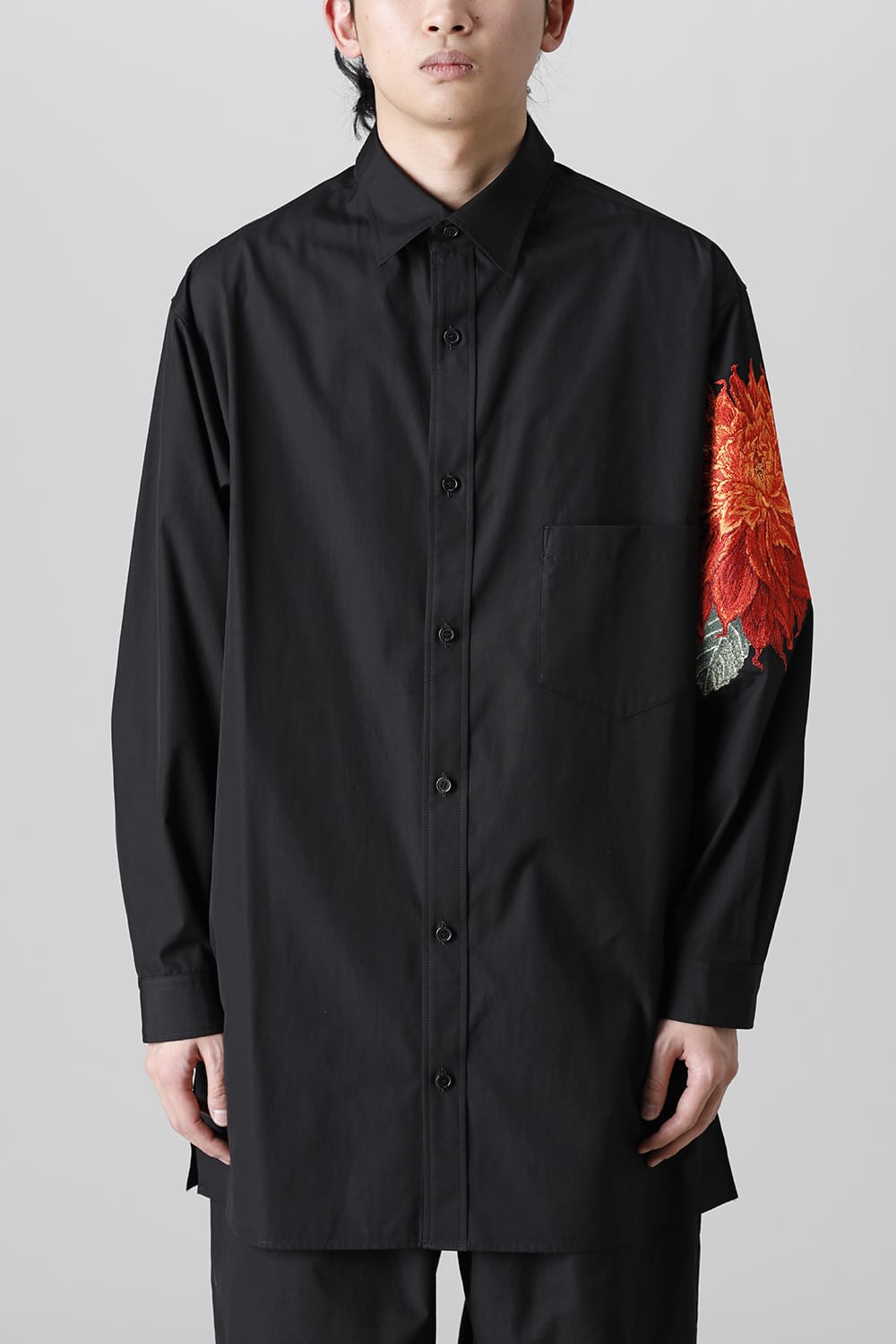 Dahlia Embroidery-Orange Blouse