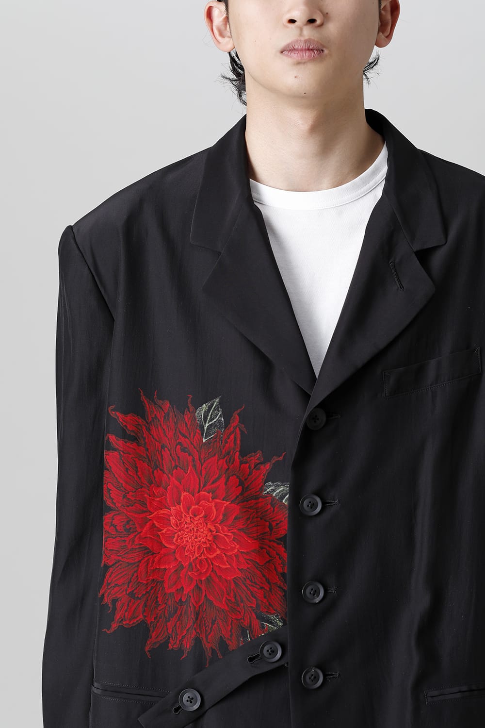 Dahlia Pattern Jacket with Belt