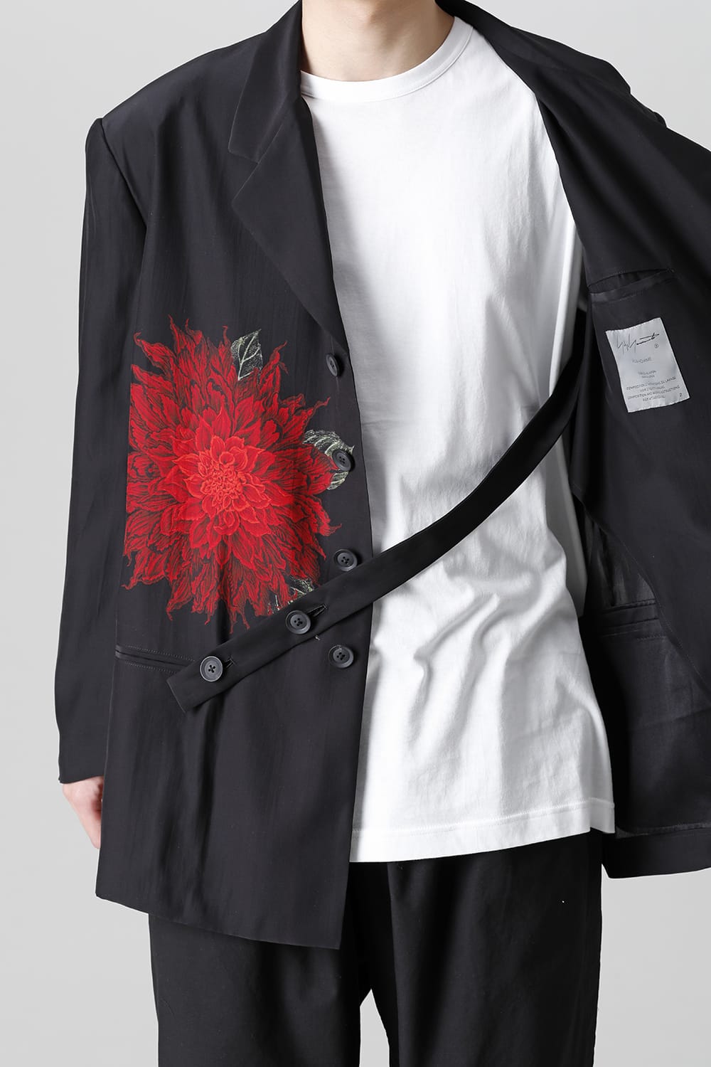 Dahlia Pattern Jacket with Belt