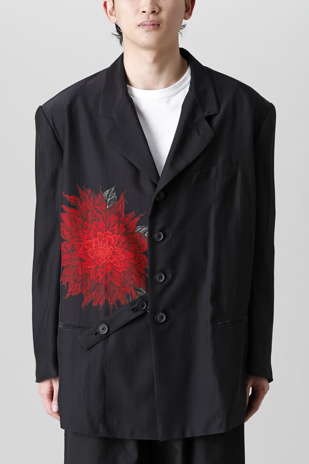 Dahlia Pattern Jacket with Belt