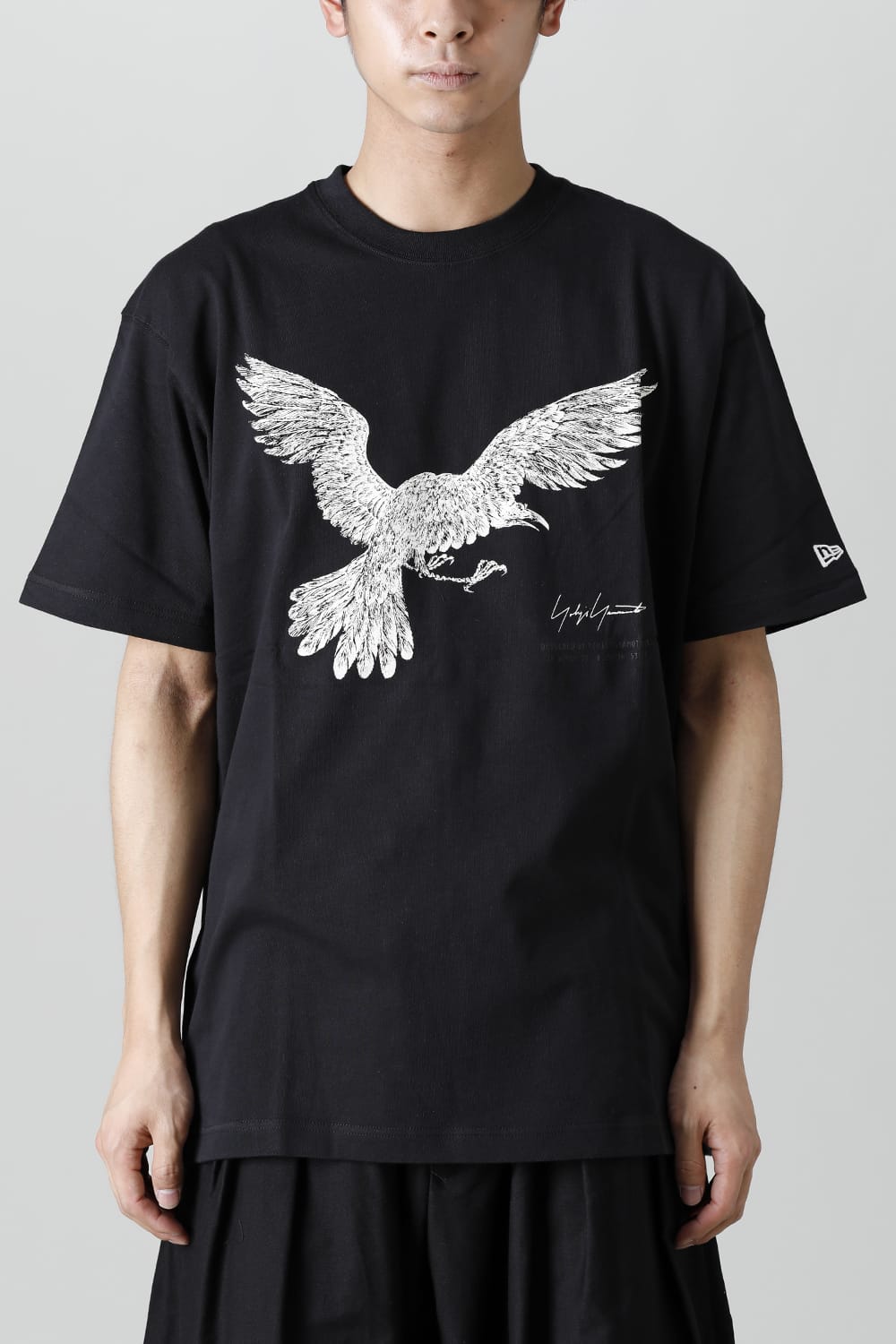 New Era × Yohji Yamamoto Crow Print Short Sleeve Tee