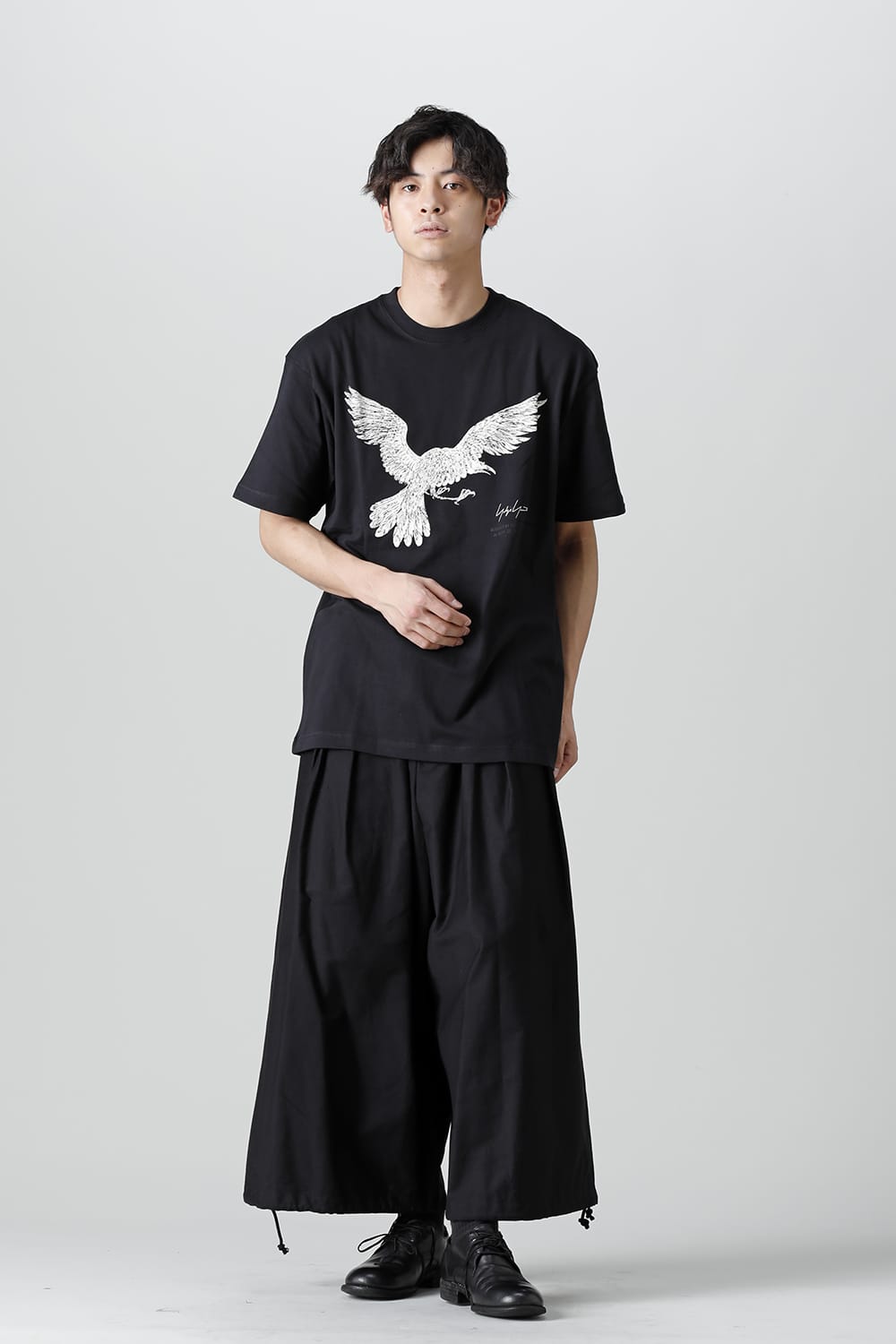 New Era × Yohji Yamamoto Crow Print Short Sleeve Tee