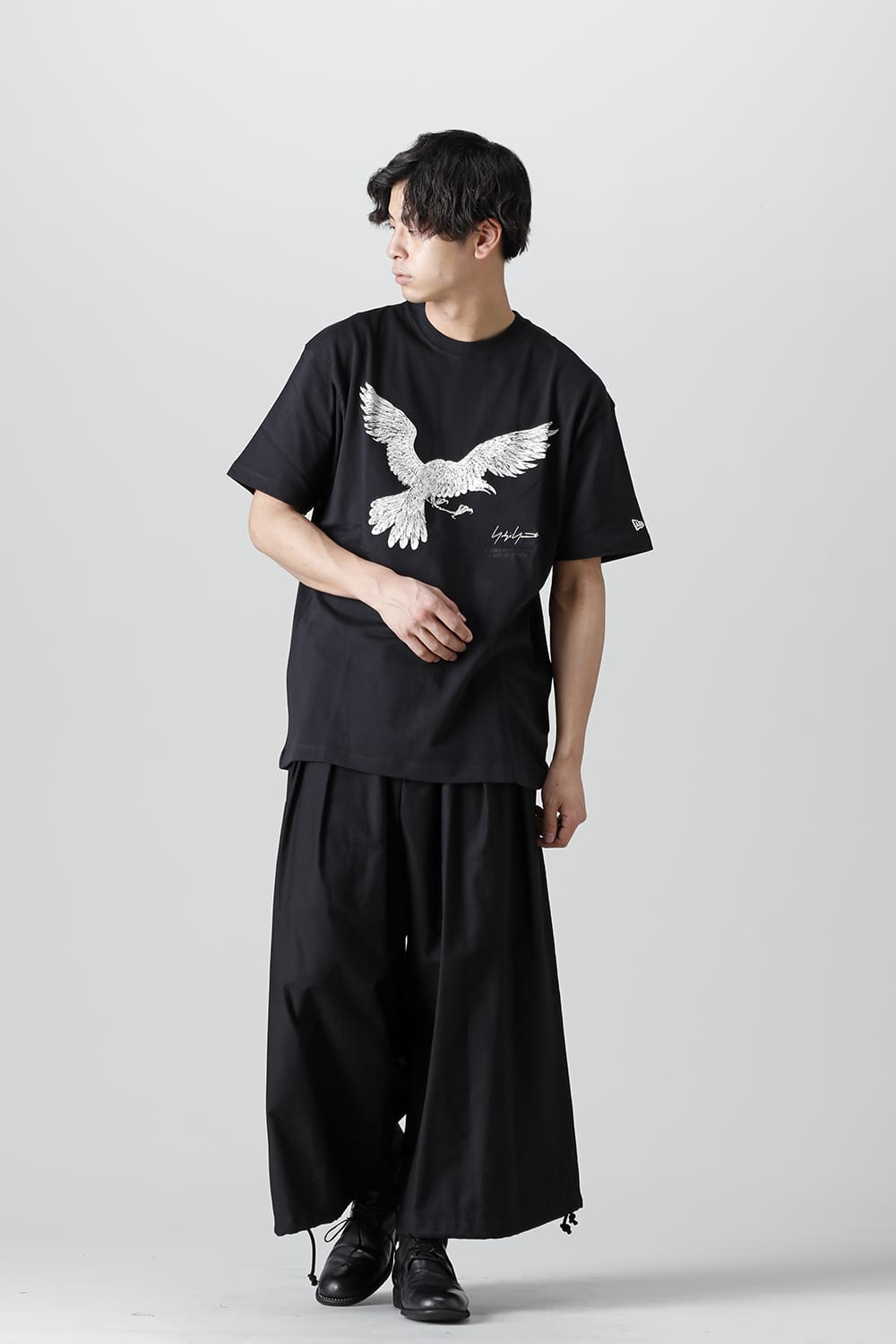 New Era × Yohji Yamamoto Crow Print Short Sleeve Tee