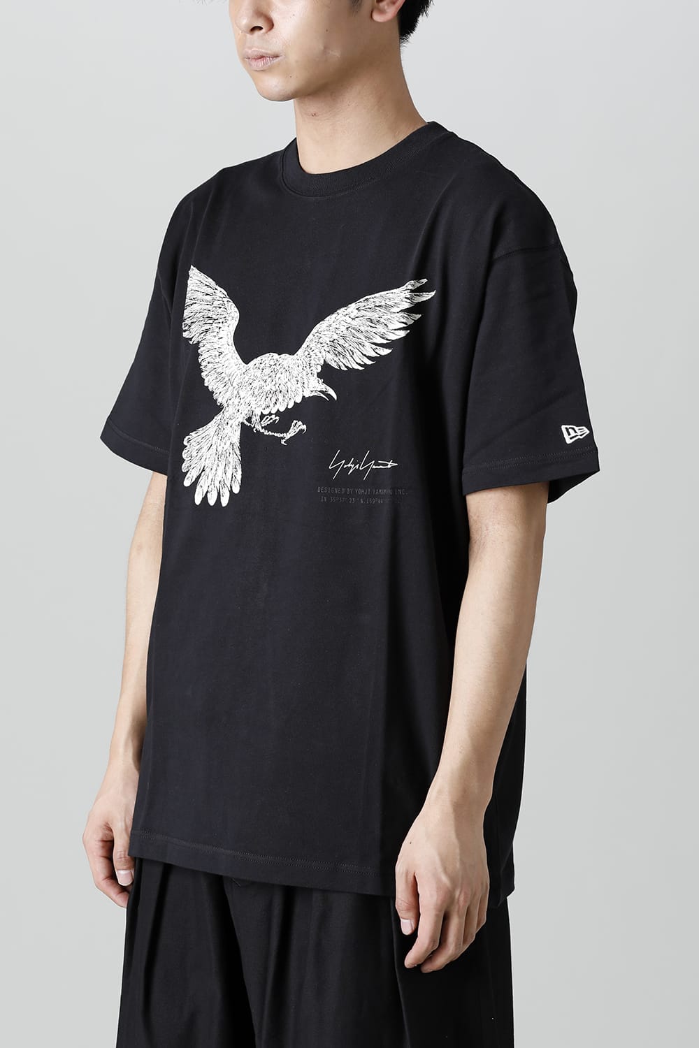 New Era × Yohji Yamamoto Crow Print Short Sleeve Tee