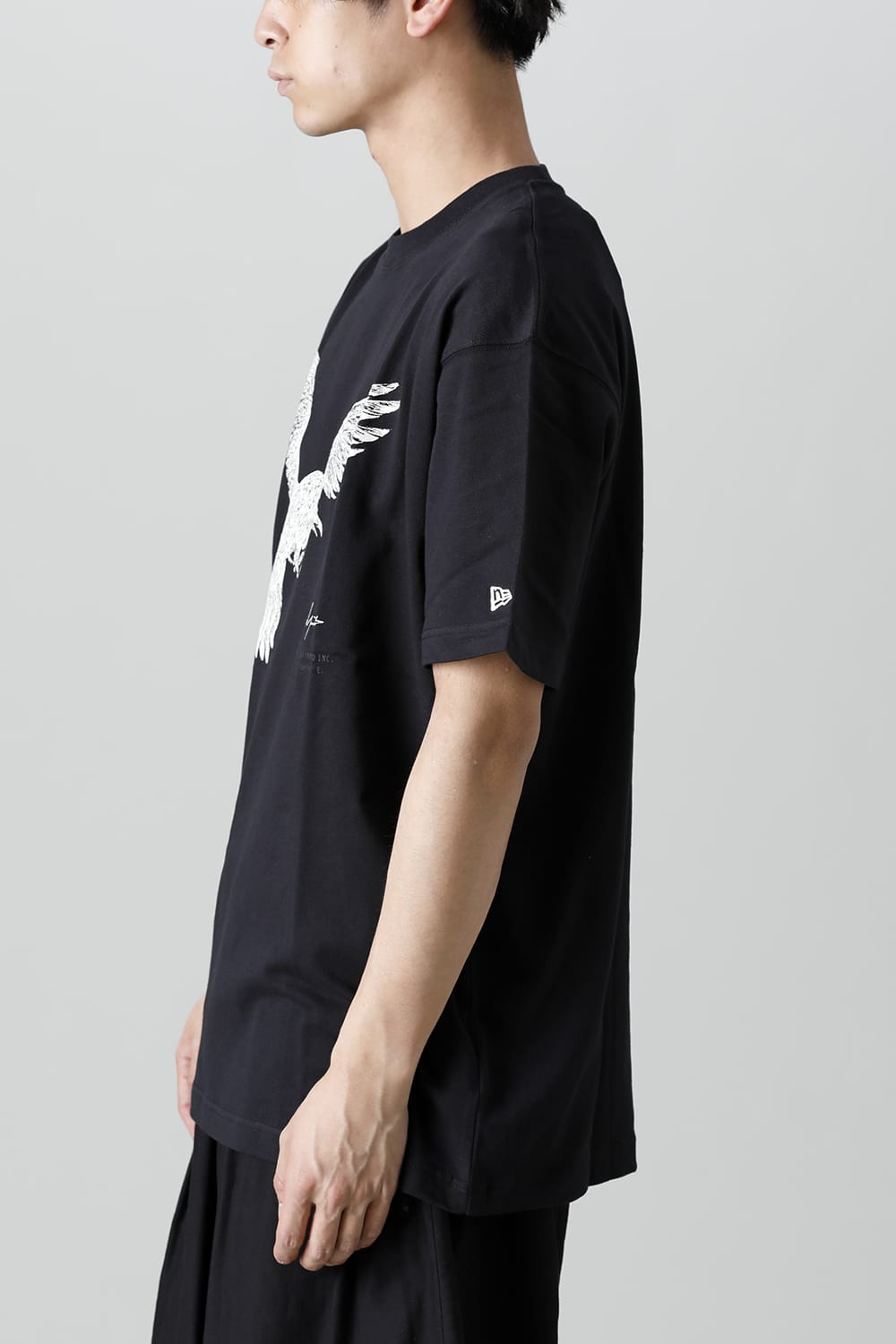New Era × Yohji Yamamoto Crow Print Short Sleeve Tee