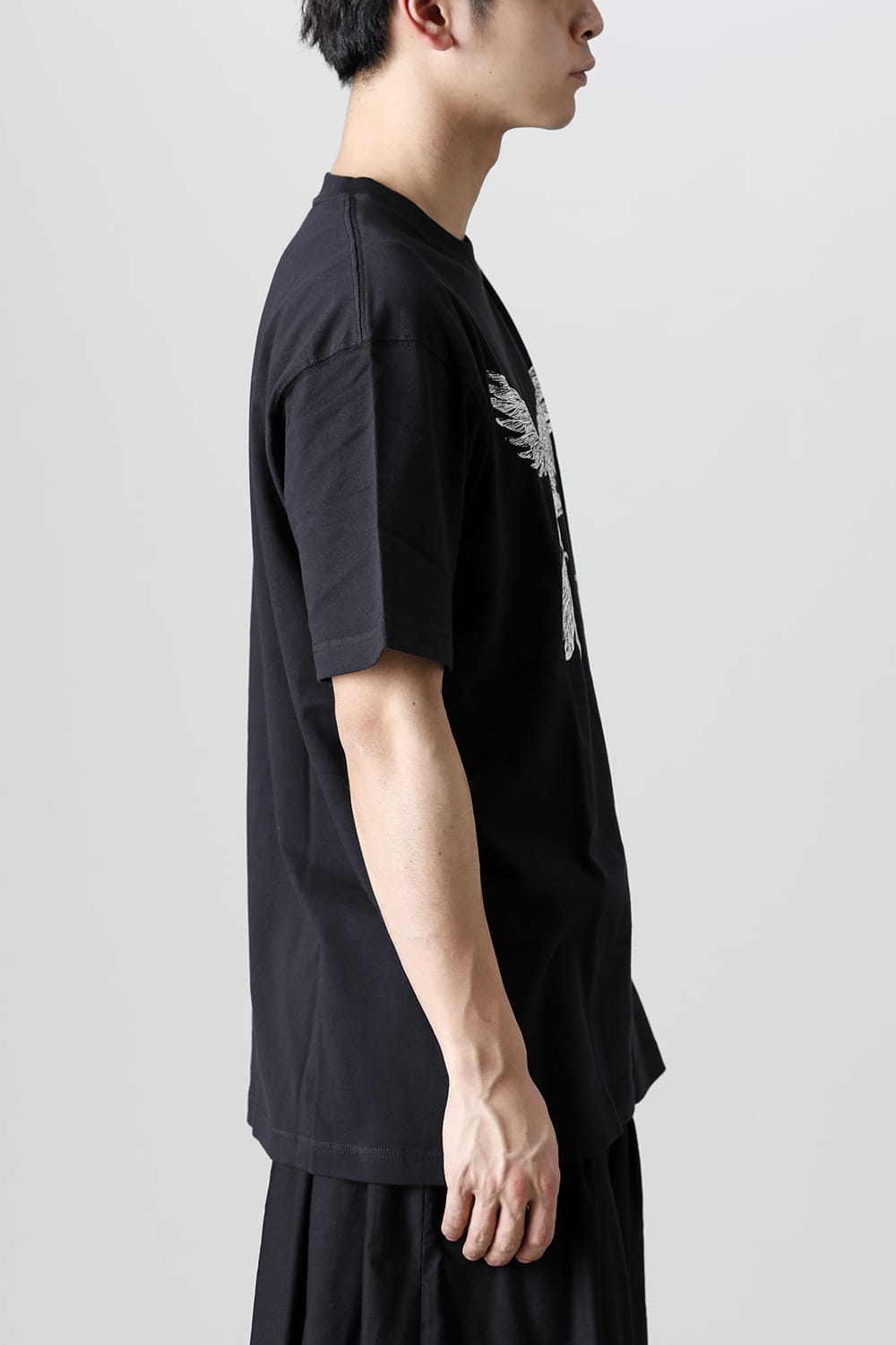 New Era × Yohji Yamamoto Crow Print Short Sleeve Tee