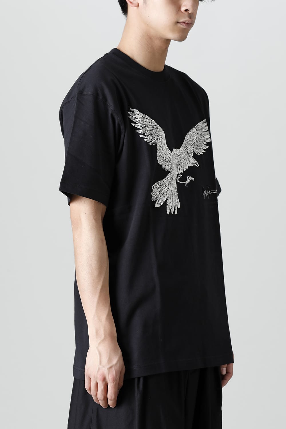 New Era × Yohji Yamamoto Crow Print Short Sleeve Tee