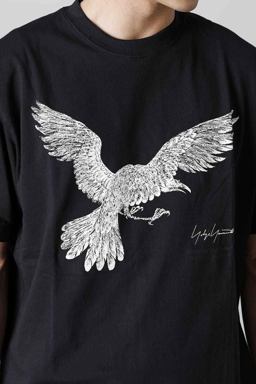 New Era × Yohji Yamamoto Crow Print Short Sleeve Tee