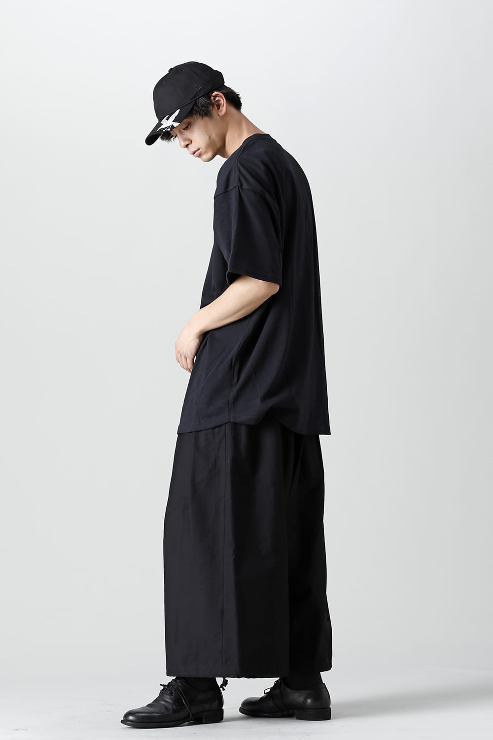 New Era × Yohji Yamamoto Logo Print Round Hem Short Sleeve Tee