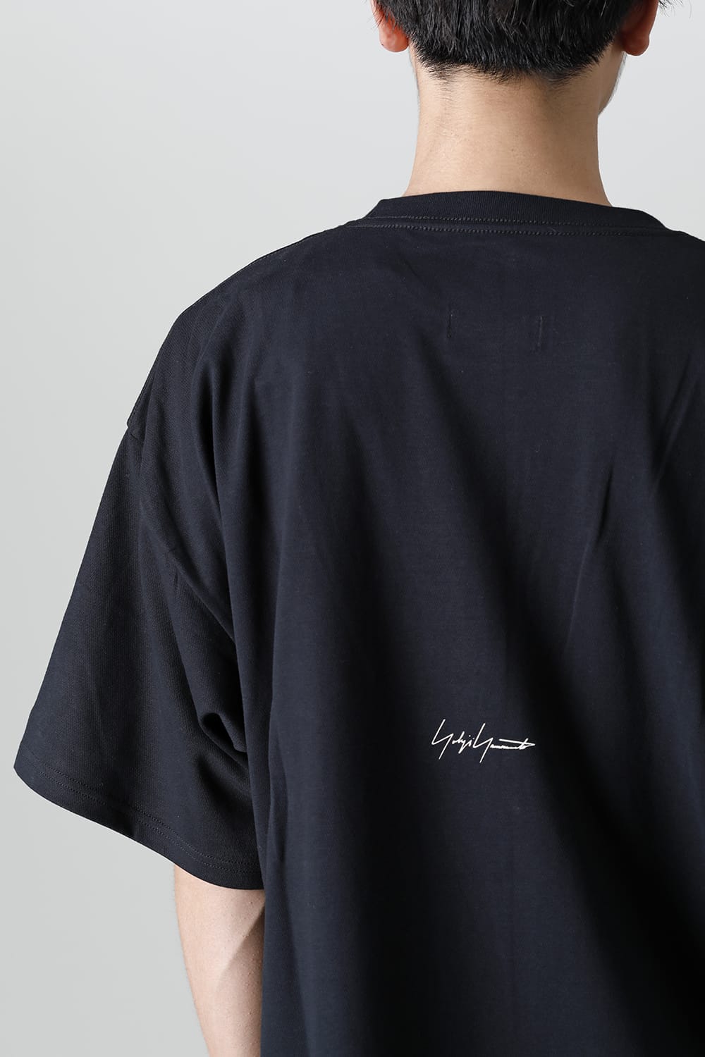 New Era × Yohji Yamamoto Crow Print Round Hem Short Sleeve Tee