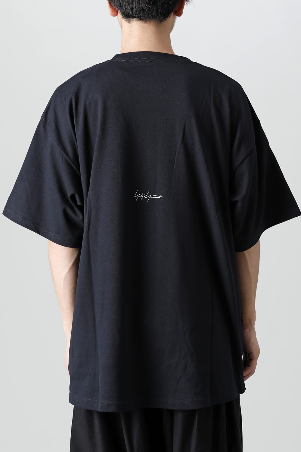 New Era × Yohji Yamamoto Crow Print Round Hem Short Sleeve Tee
