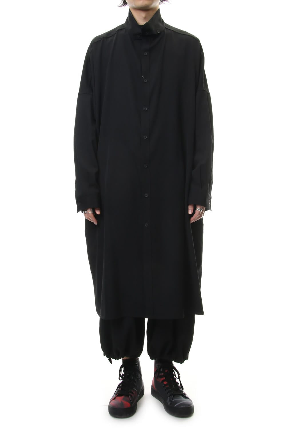 Long Blouse Wrinkled Gabardine